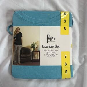 Felina Women's Lounge Set with Super Soft Knit Jersey Crew Neck Drawstring Pant